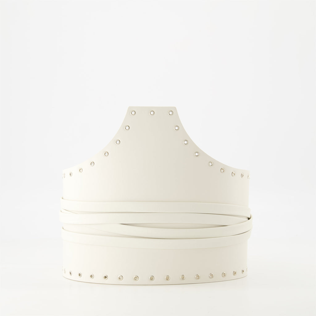 leather belt, Lanny belt, white belt, corset design, fashion accessory