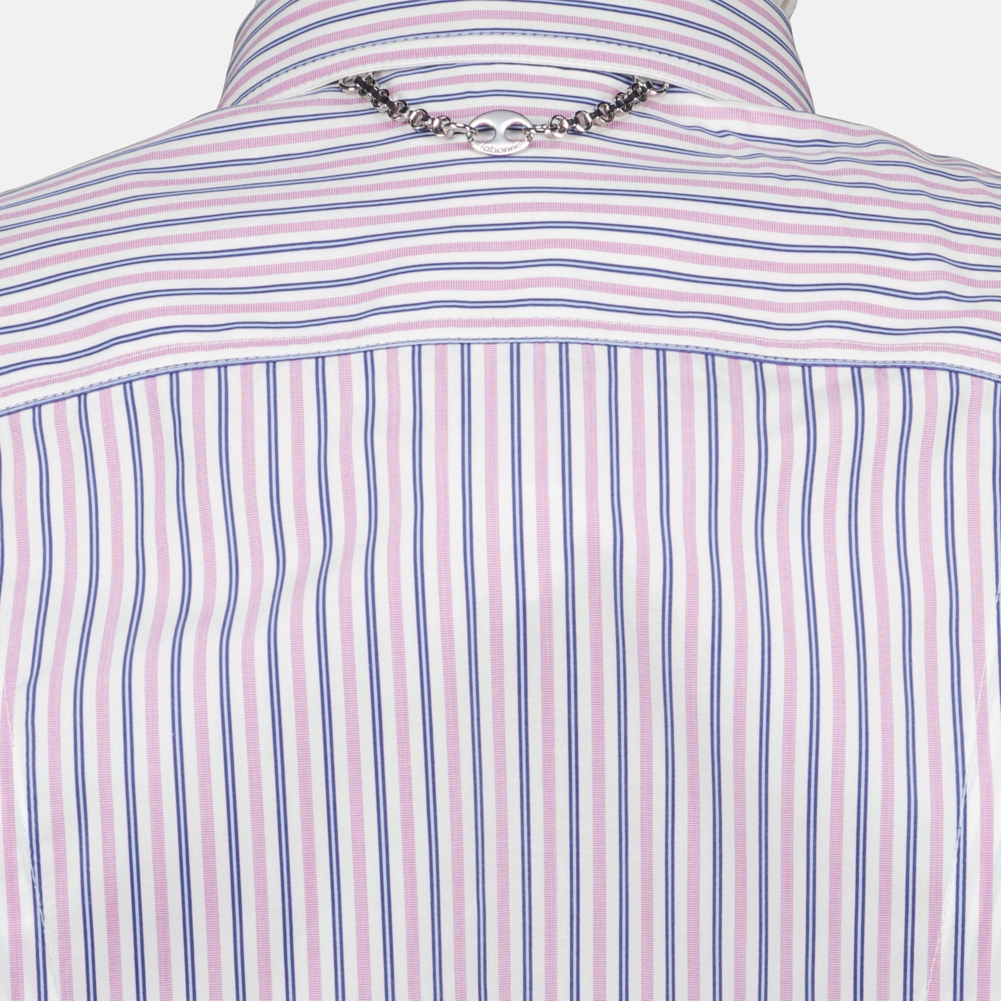 purple striped shirt, Rabanne shirt, women's poplin shirt, Spring-Summer collection, fitted shirt