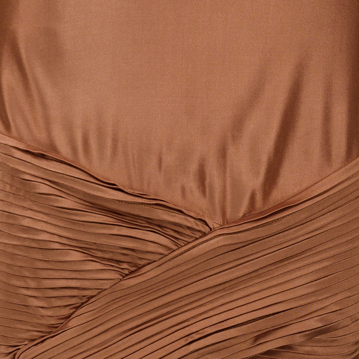 Brown Satin Mini Skirt