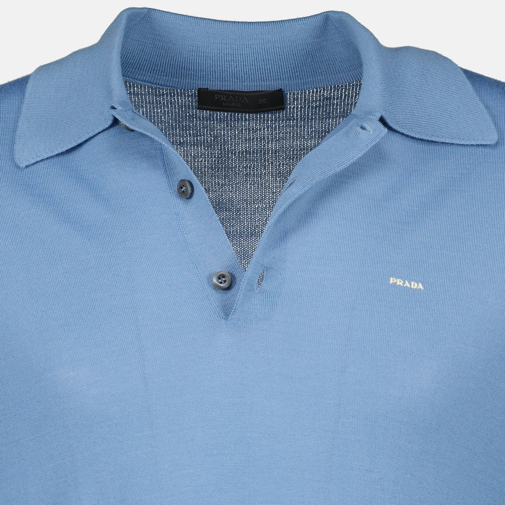 Bild eines Woll-Polohemdes von Prada für Herren - Saison Frühling-Sommer 2026 - Detailansicht 1