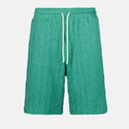 Image of Green Monogram Shorts by Drole De Monsieur for Men - Season Spring-Summer 2025 - Front View