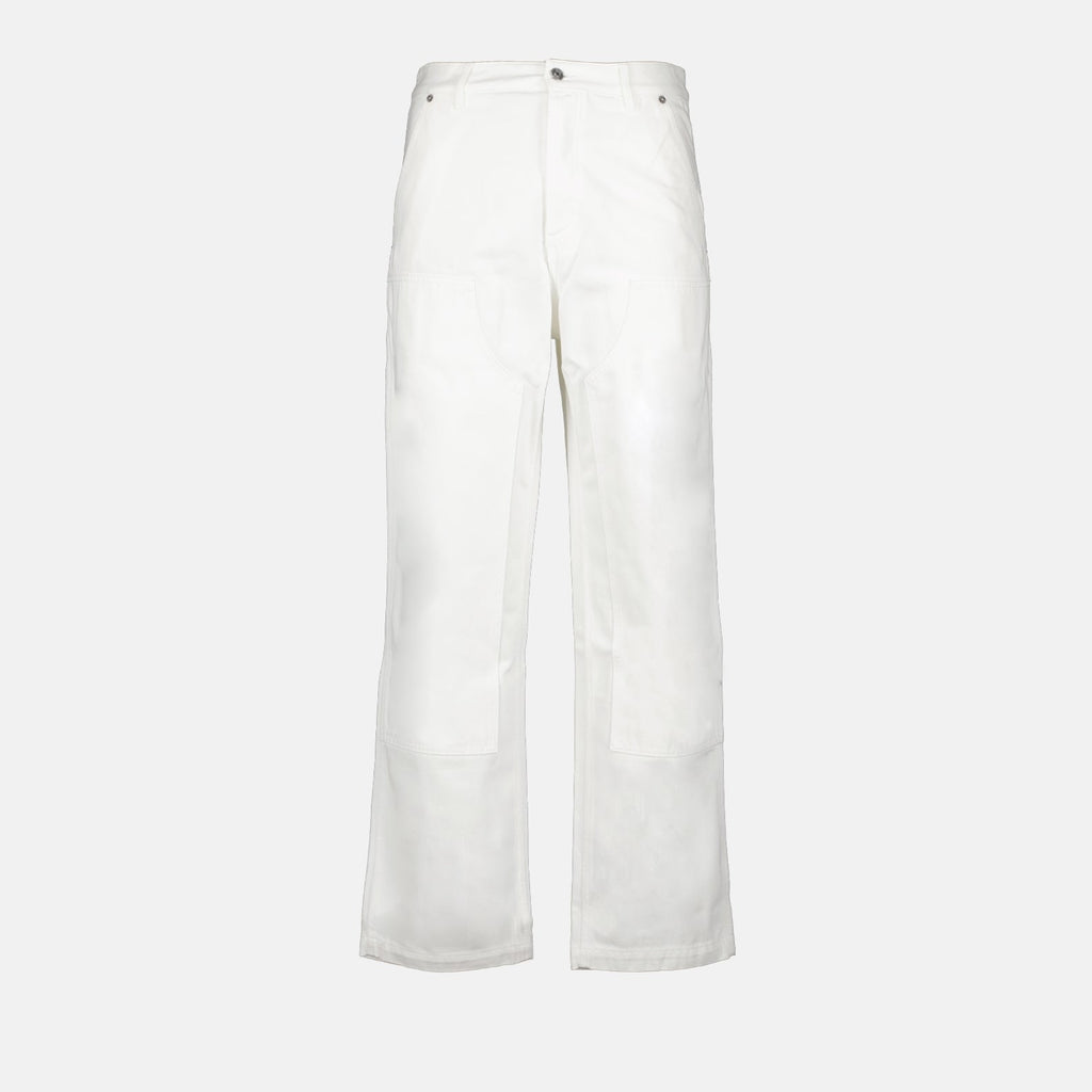 white denim jeans, luxury carpenter jeans, Dior Autumn-Winter 2024, high-end men's fashion, sophisticated denim