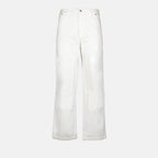 white denim jeans, luxury carpenter jeans, Dior Autumn-Winter 2024, high-end men's fashion, sophisticated denim