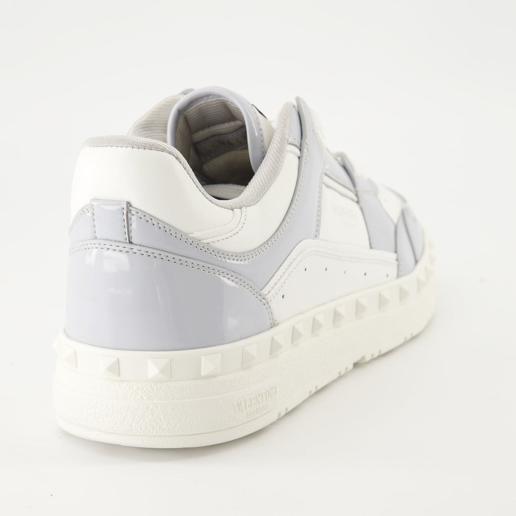 Valentino Garavani sneakers, gray and white sneakers, Freedots collection, luxury men's shoes, Autumn-Winter 2024 footwear