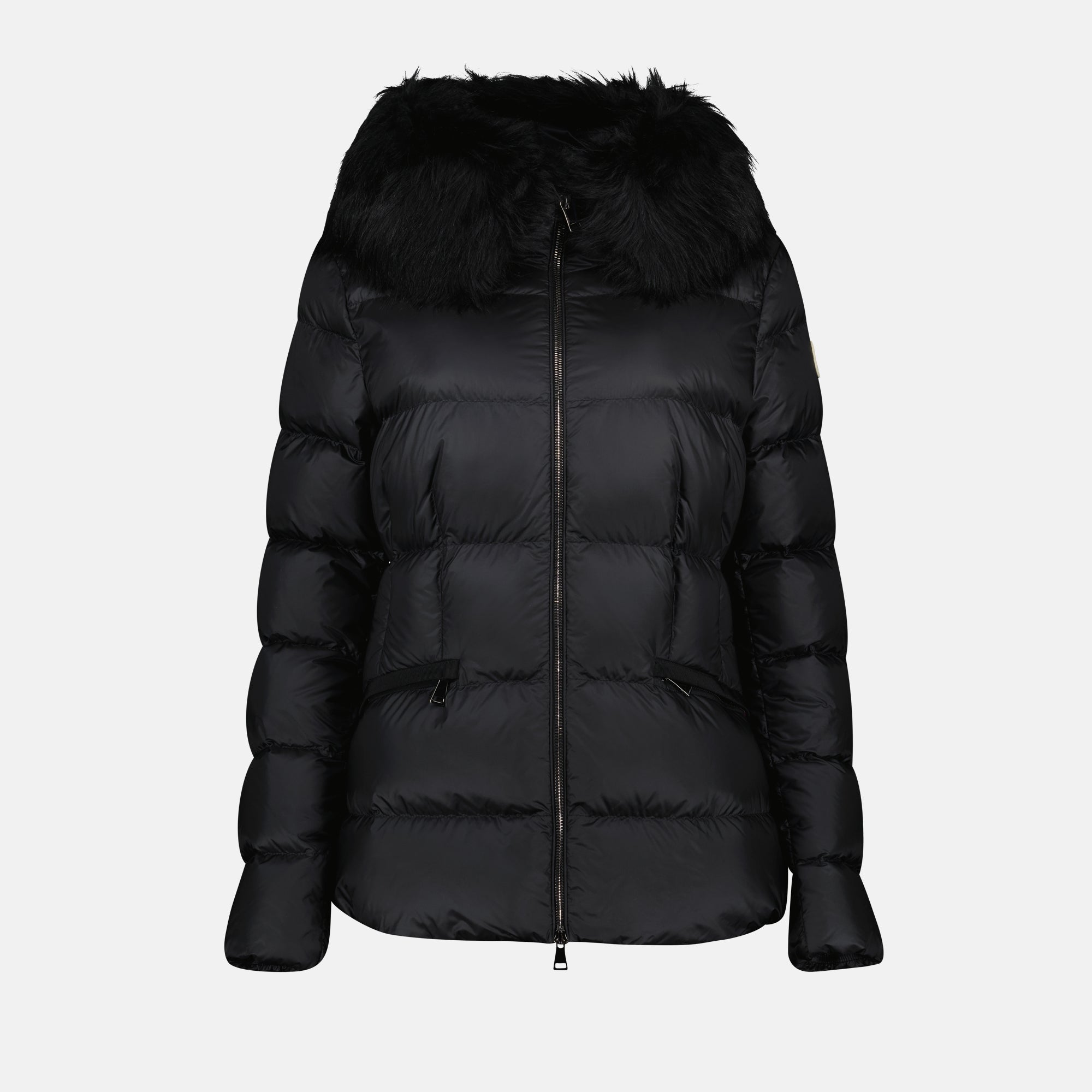 Down jacket, Luxury winter wear, Moncler, Black nylon jacket, High-collar jacket