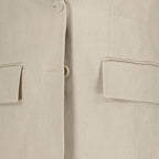 Image of Beige Linen Vest with Ruffles by Max Mara for Women - Season Spring-Summer 2026 - Detail View 1