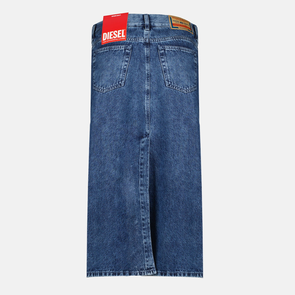 Image of Mi-longue Denim Skirt by Diesel for Women - Season Spring-Summer 2026 - Back View