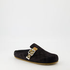 Burberry clogs, velour leather footwear, designer slip-ons, non-slip clogs, premium leather shoes