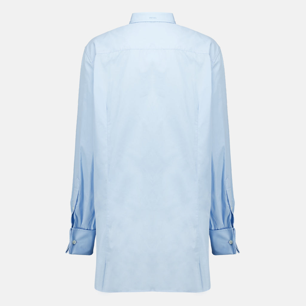 Blaues Oversize-Hemd aus Popeline