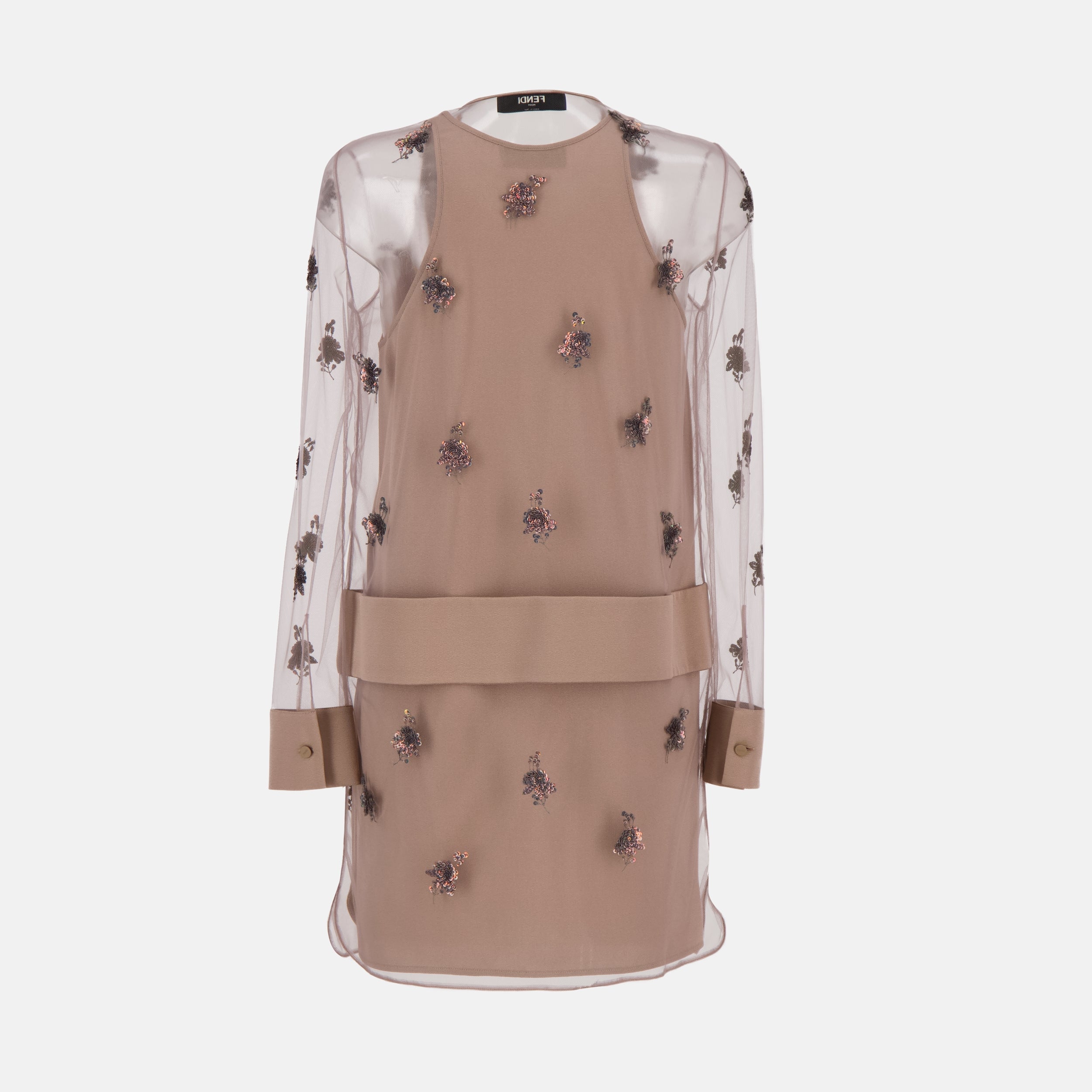 tulle dress, Fendi dress, floral sequin dress, spring-summer fashion, elegant dress