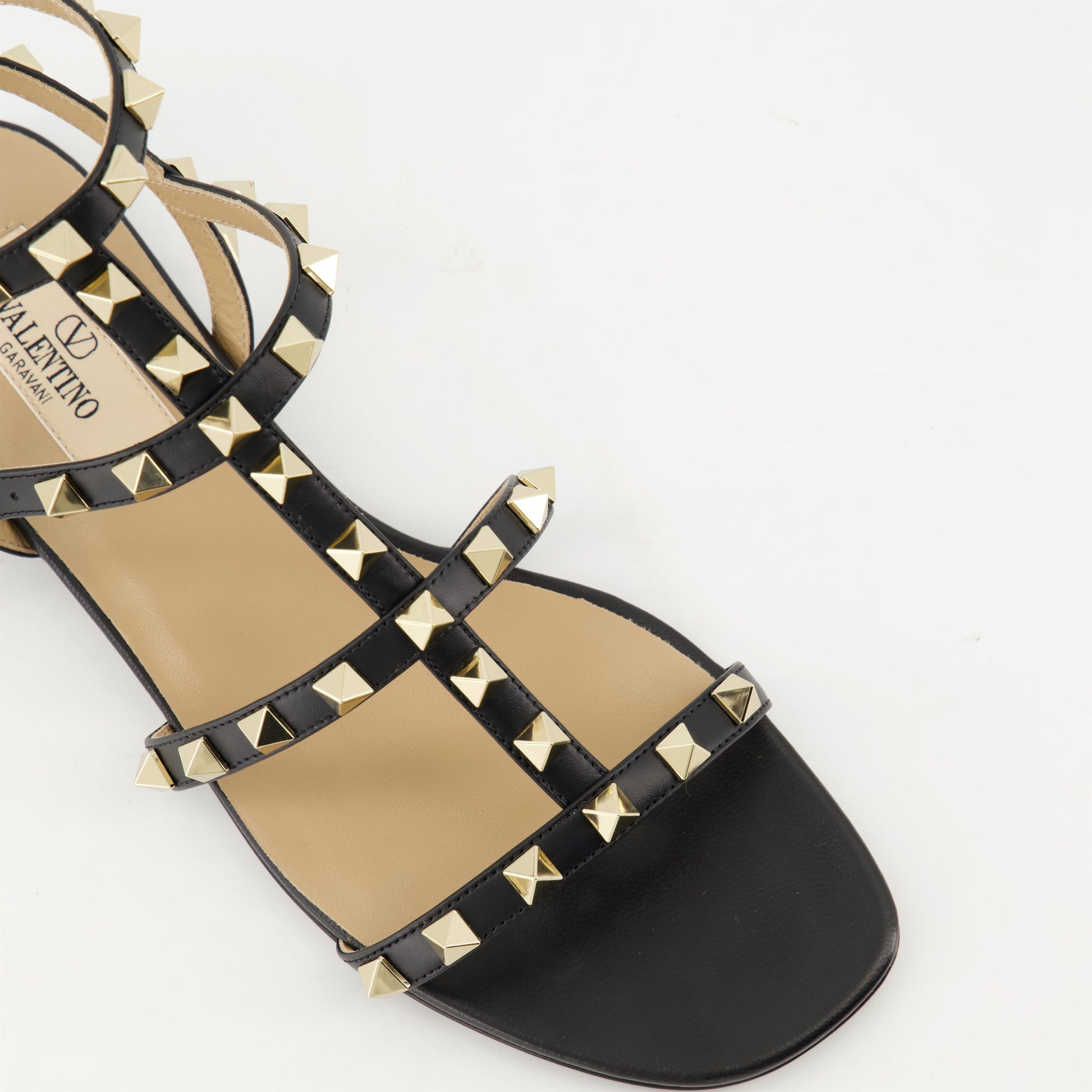 Black Leather Sandals, Rockstud Sandals, Valentino Garavani, Designer Sandals, Luxury Accessories