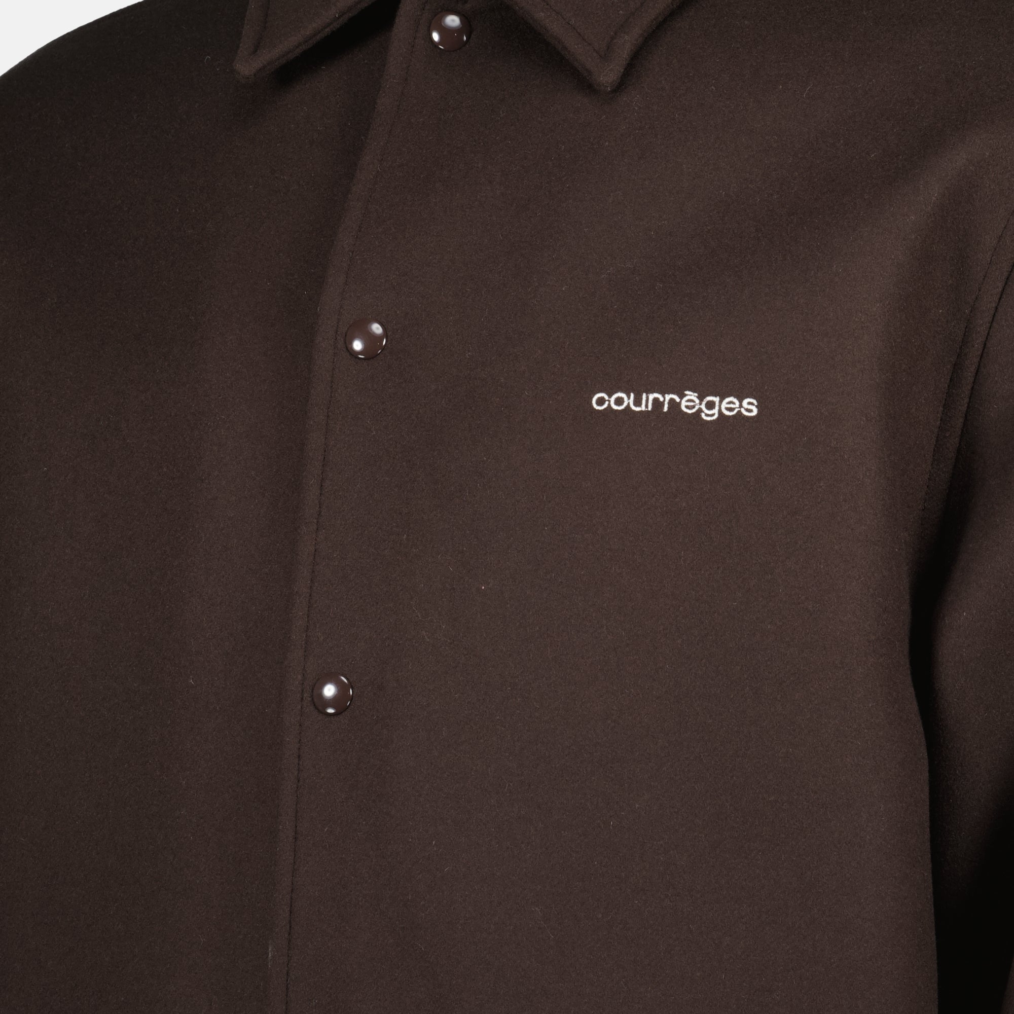 brown wool overshirt courreges men 15494652428668