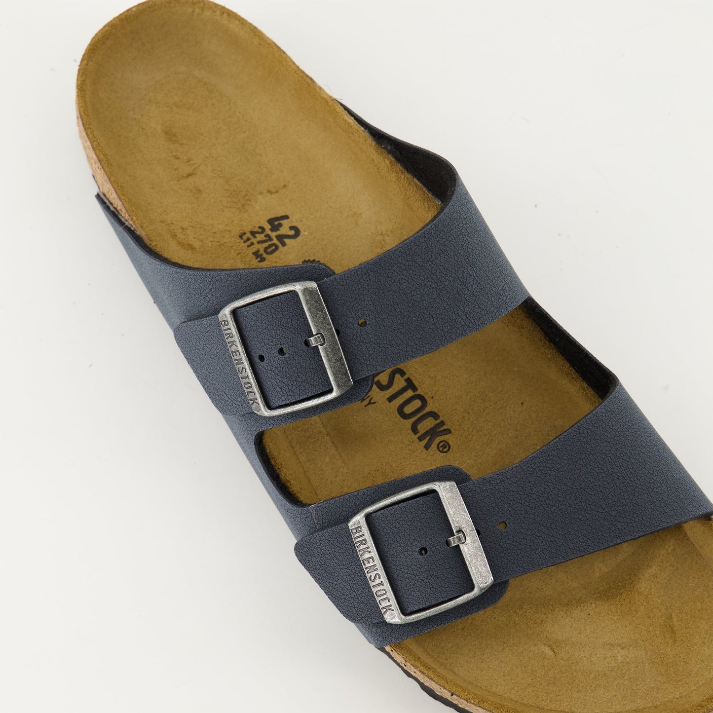 Arizona slides, Birko-Flor, blue slides, luxury footwear, molded soles