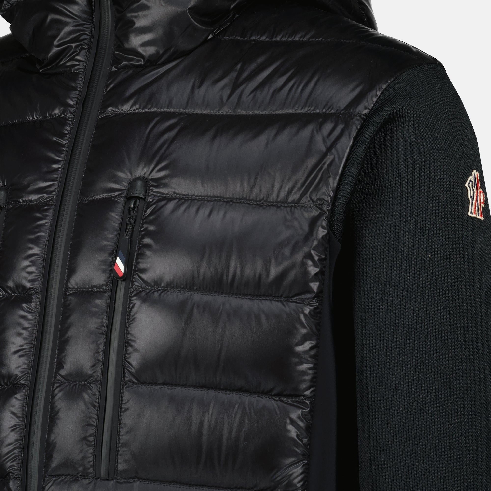 Moncler Grenoble cardigan, black zipped cardigan, autumn-winter collection, men's fashion, practical outerwear