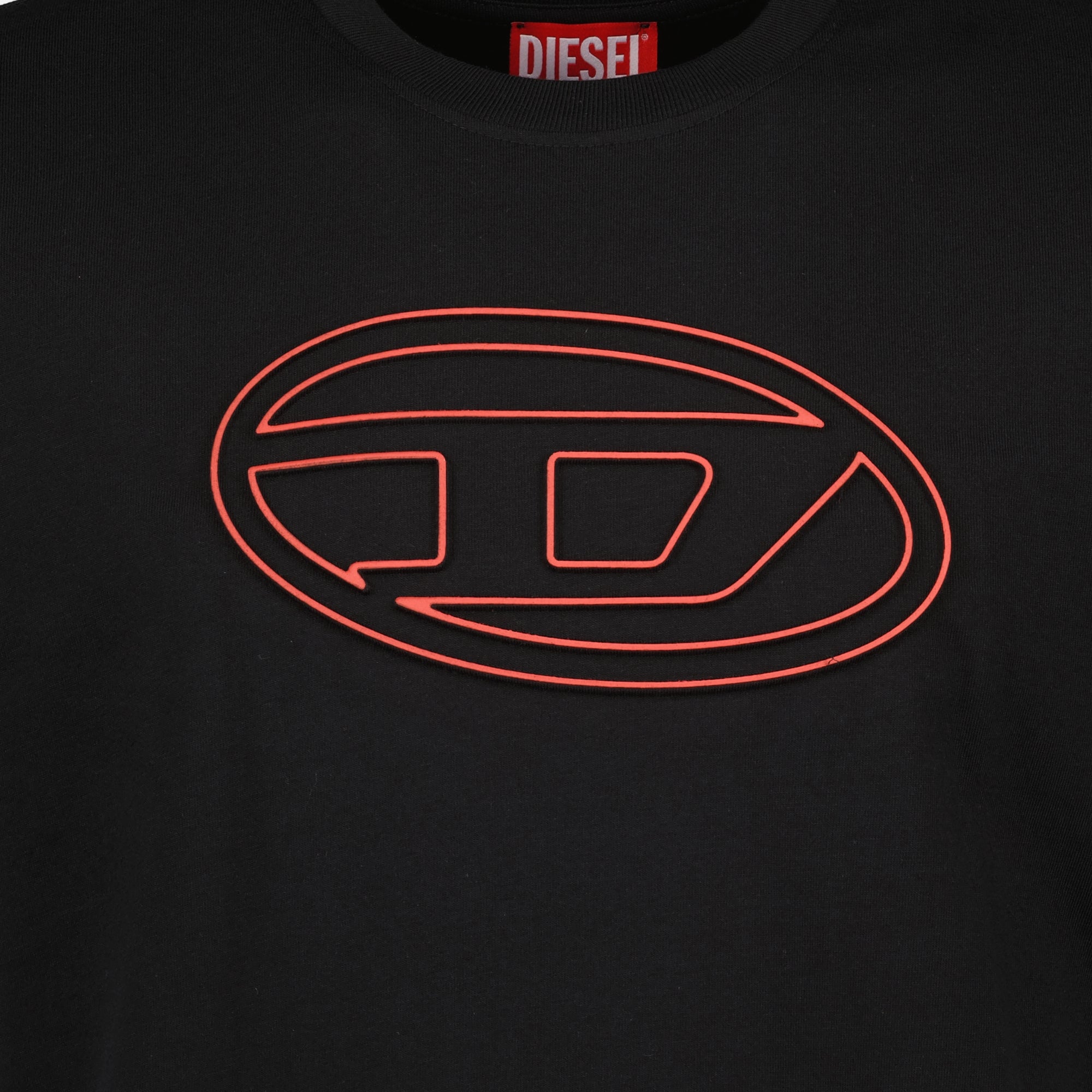 Diesel T-Shirt, black cotton T-shirt, Oval D logo shirt, casual wear, Men's fashion