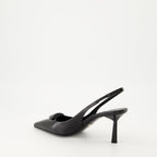 Prada, Saffiano leather heels, black pumps, Fall-Winter 2024, luxury women's shoes