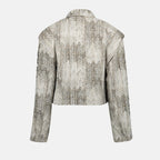 jacquard jacket, beige jacket, Iro Misa, women's fashion, contemporary style