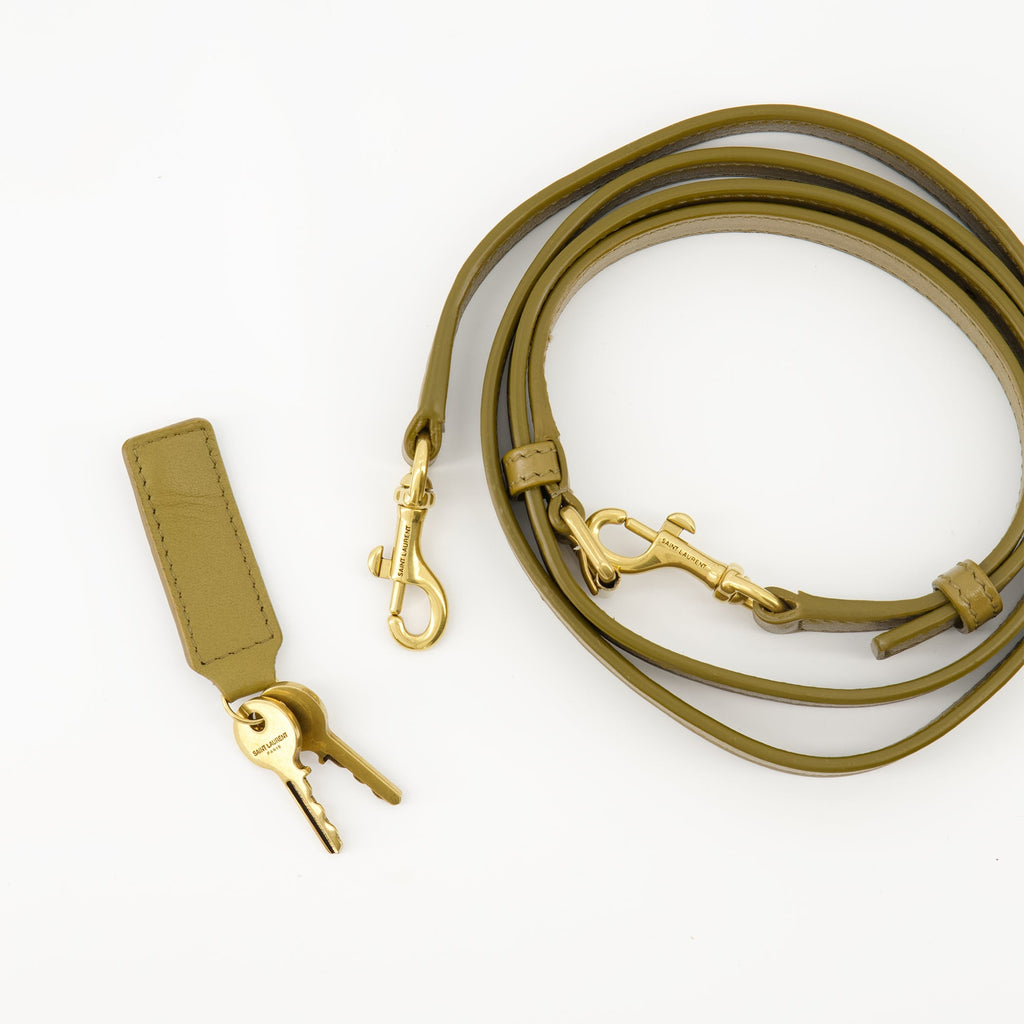 Nano Kaki Day Bag, Saint Laurent, grained leather bag, luxury fashion accessory, designer handbag