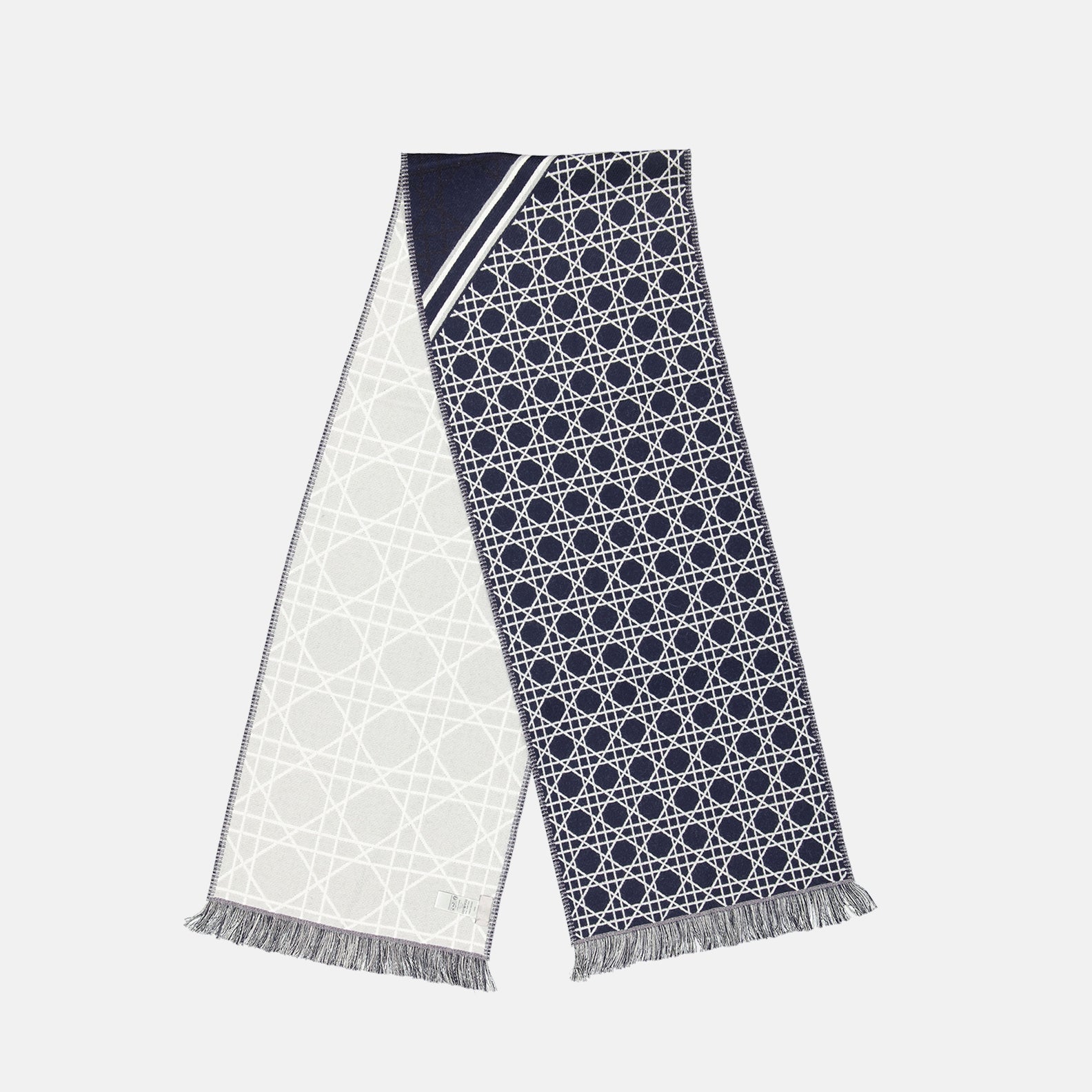 scarf, wool, Cannage pattern, blue scarf, Autumn-Winter 2024