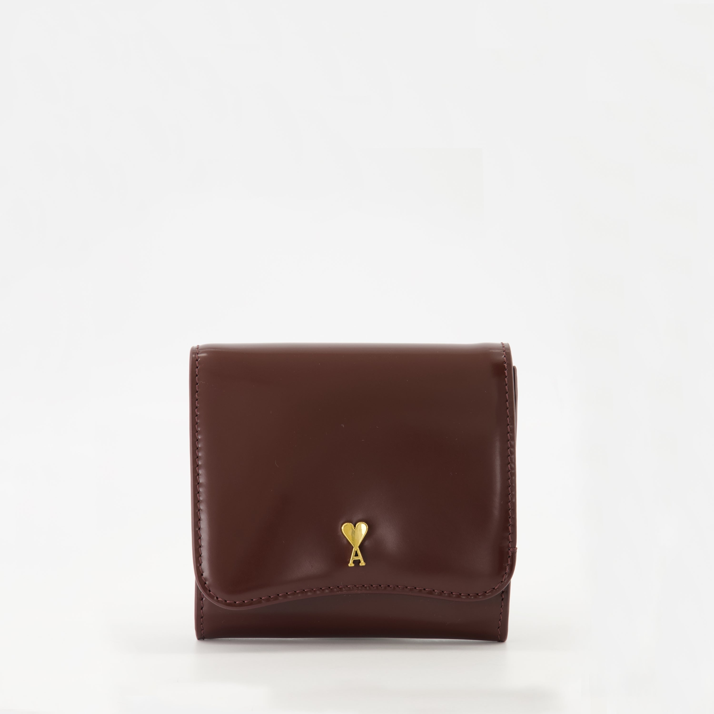 Ami Paris wallet, bordeaux wallet, unisex accessory, grained cowhide, luxury wallet