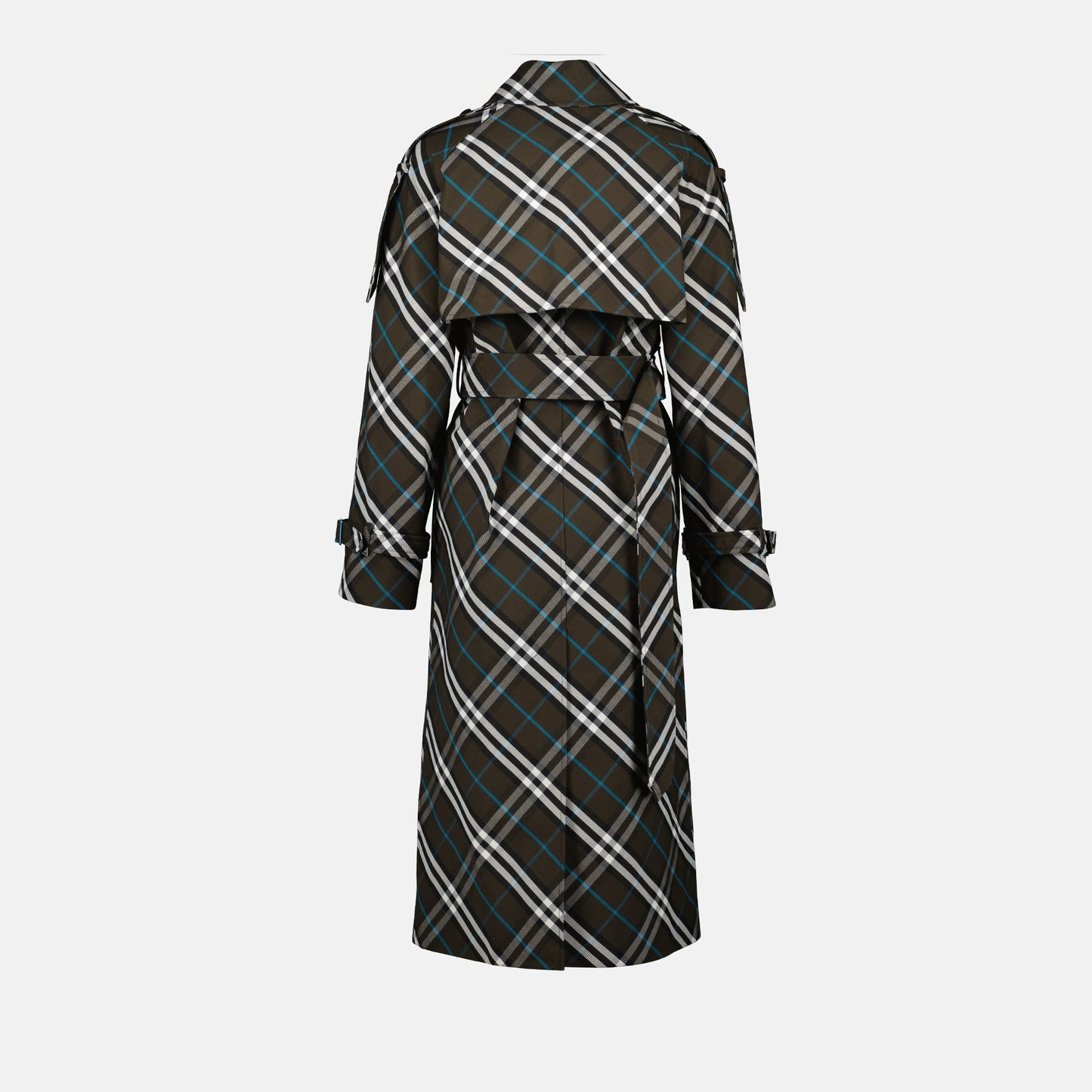 Burberry trench coat, luxury outerwear, checkered trench coat, Autumn-Winter fashion, exclusive designer coat