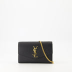 Uptown Chain Pouch, Saint Laurent accessories, leather pouch, designer clutch, elegant handbags