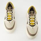 Fendi sneakers, brown sneakers, leather footwear, FF pattern shoes, anti-slip sneakers