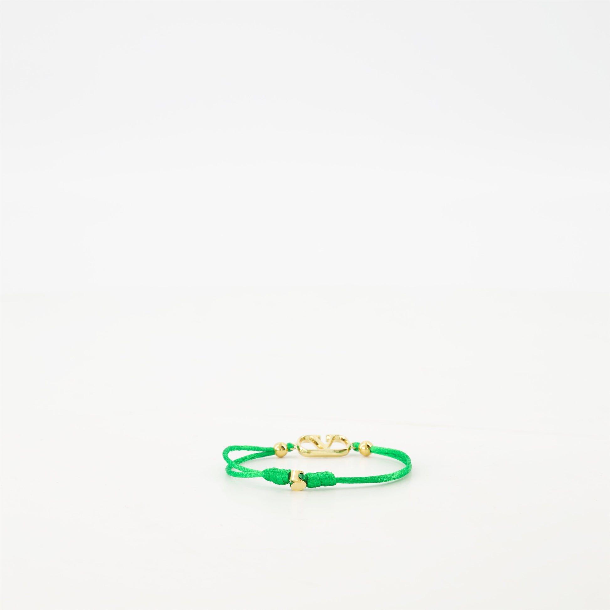 VLogo bracelet, Valentino accessories, green cord bracelet, gold finish bracelet, fashion bracelet 2025