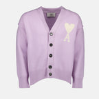 cardigan, wool cardigan, Ami de coeur, violet cardigan, Spring-Summer 2025