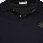 Moncler polo, navy logo polo, pique cotton polo, short sleeve polo, Men's apparel