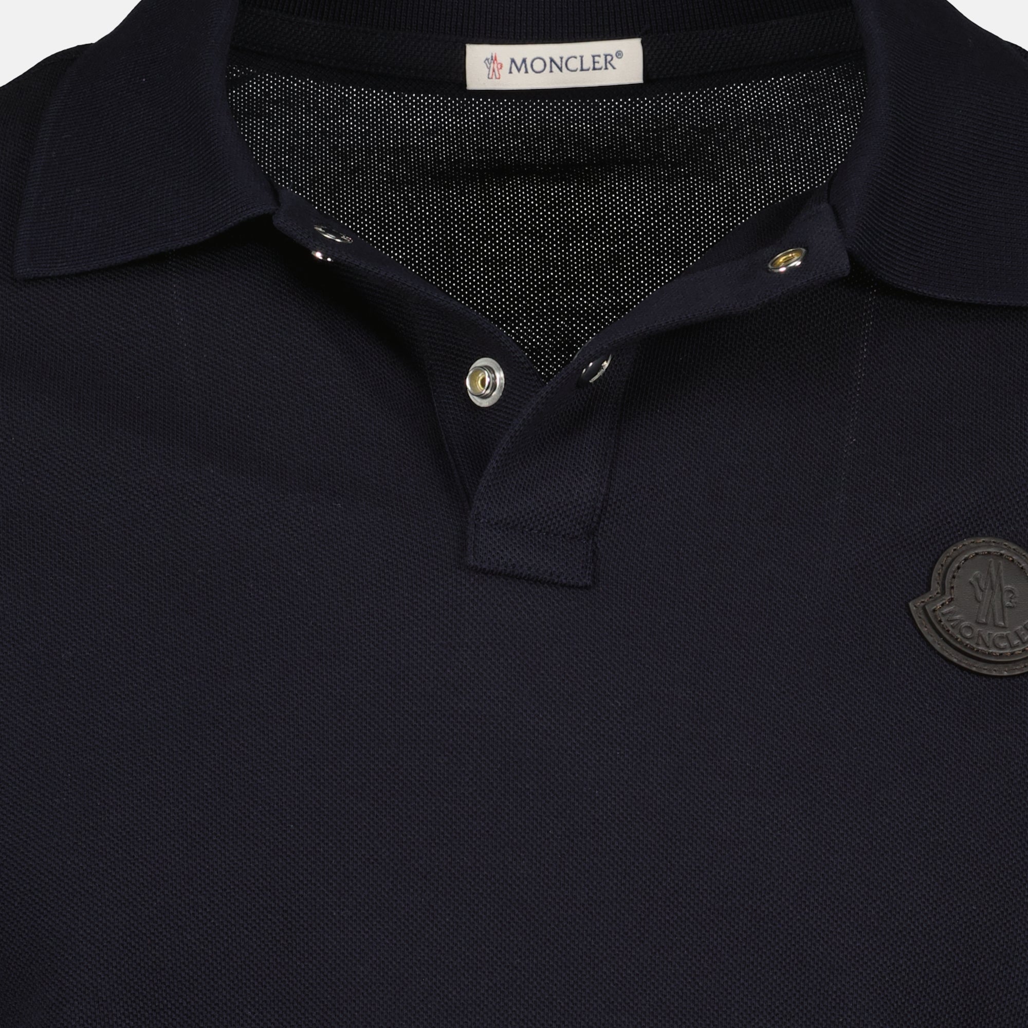 Moncler polo, navy logo polo, pique cotton polo, short sleeve polo, Men's apparel