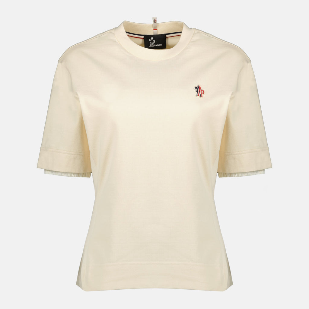 Image of White Logo T-Shirt by Moncler Grenoble for Women - Season Spring-Summer 2026 - Front View