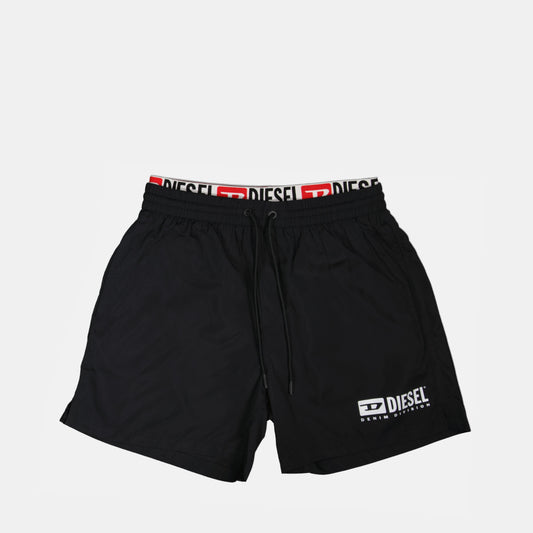 swim shorts, black swimwear, Diesel swimwear, mens swim shorts, adjustable swim shorts