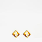 Imagen de pendientes de plexiglás marrón de Fendi para mujeres - Temporada Primavera-Verano 2025 - Vista Frontal