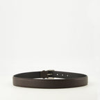 Imagen del cinturón de cuero negro Vadim de Saint Laurent para mujeres - Temporada Otoño-Invierno 2025 - Vista trasera