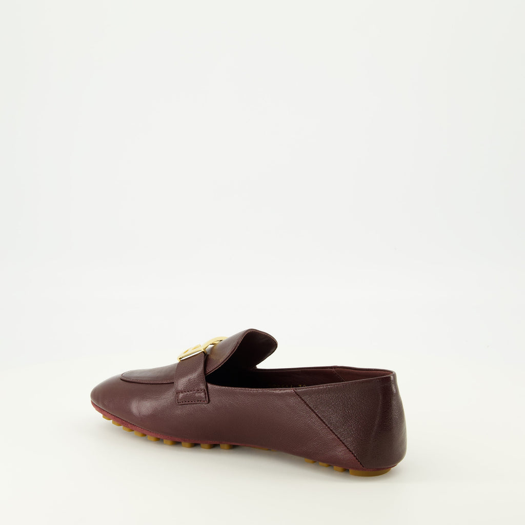 Mocassins en Cuir Nappa Bordeaux