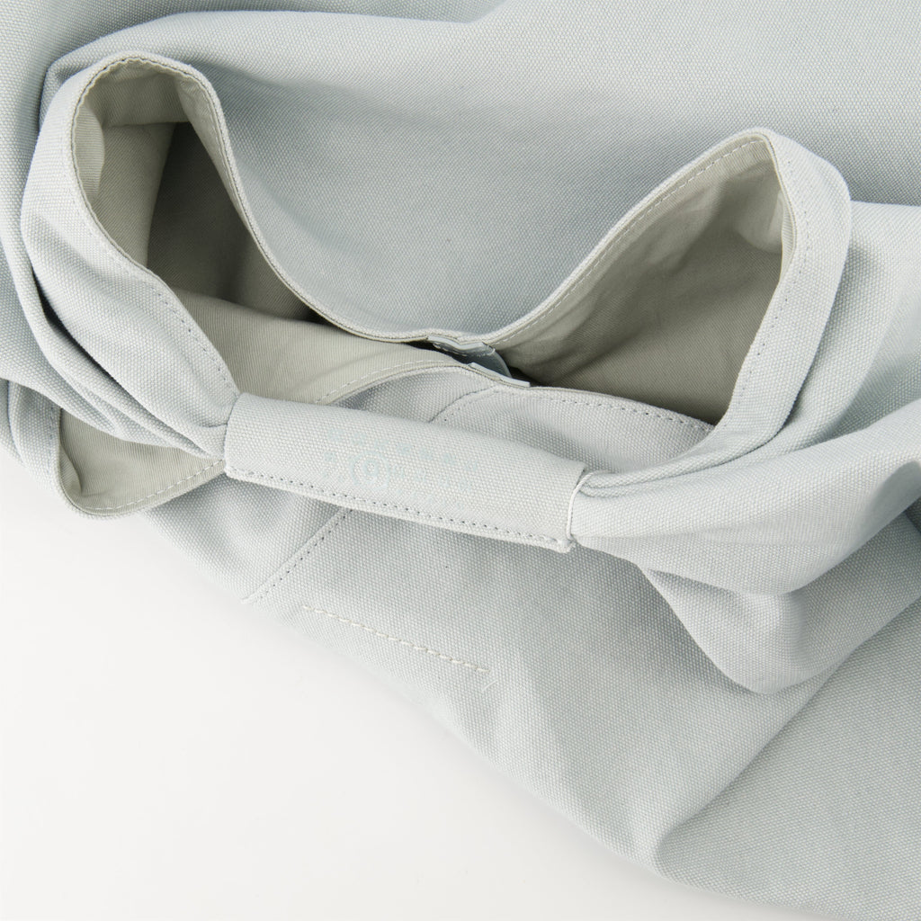 origami bag, cotton bag, grey blue bag, unisex accessory, versatile design