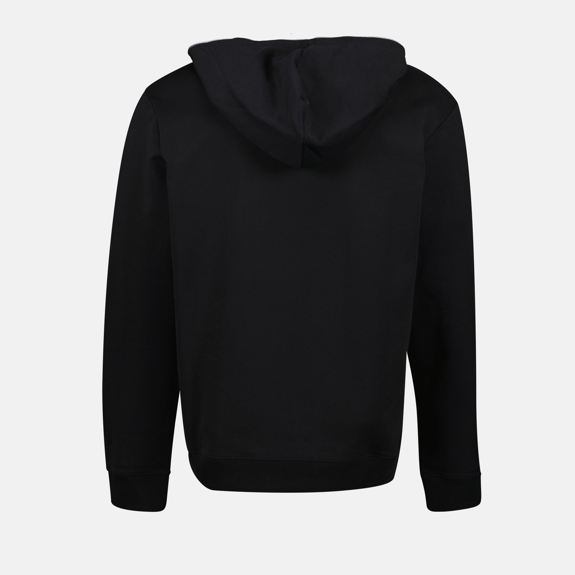 Schwarze Zip-Hoodie mit V-Ausschnitt