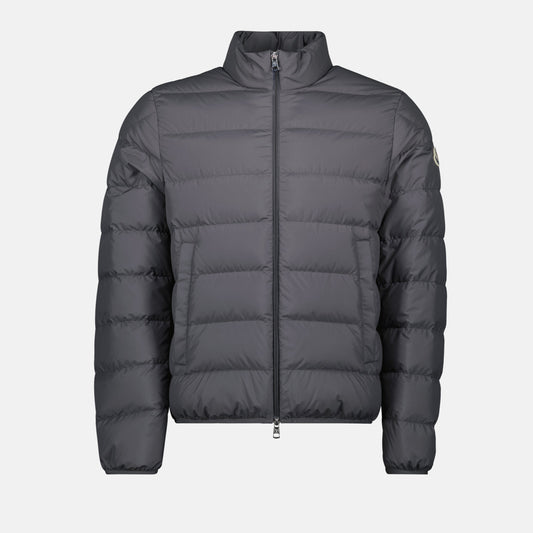 Moncler Doudoune, gray jacket, recycled polyester, insulated jacket, winter outerwear