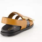 Bild von braunen Sandalen mit doppeltem Riemen von Tod's für Damen - Saison Frühling-Sommer 2025 - Produktdetailansicht 3