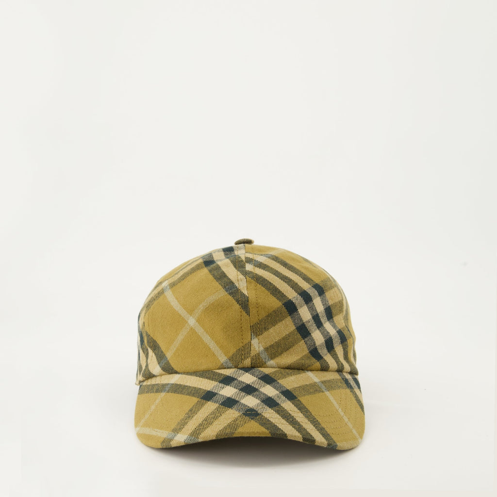 check pattern cap, Burberry cap, cotton check cap, vintage check design, autumn winter hat