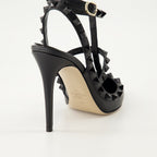 Black leather heels, Rockstud, Valentino Garavani, luxury footwear, boutique high-end