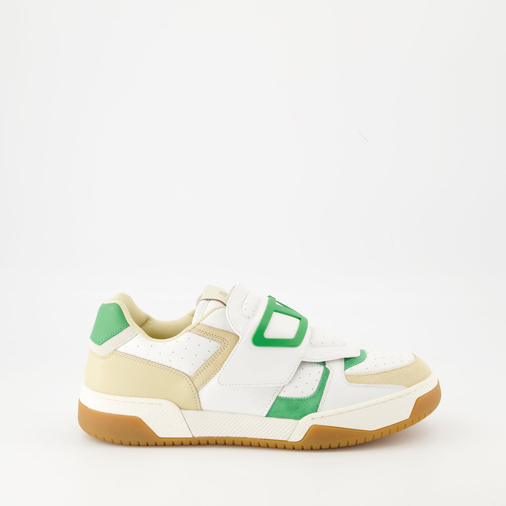 Valentino Garavani sneakers, green sneakers, premium leather footwear, non-slip sneakers, VLogo sneakers