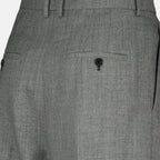 Image of Wide Leg Wool Pants by Saint Laurent for Women - Season Spring-Summer 2025 - Detail View 8