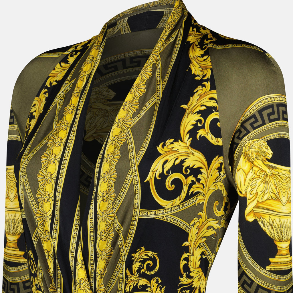 Versace Body Barocco, designer long sleeve bodysuit, luxury bodywear, autumn-winter fashion, premium viscose body
