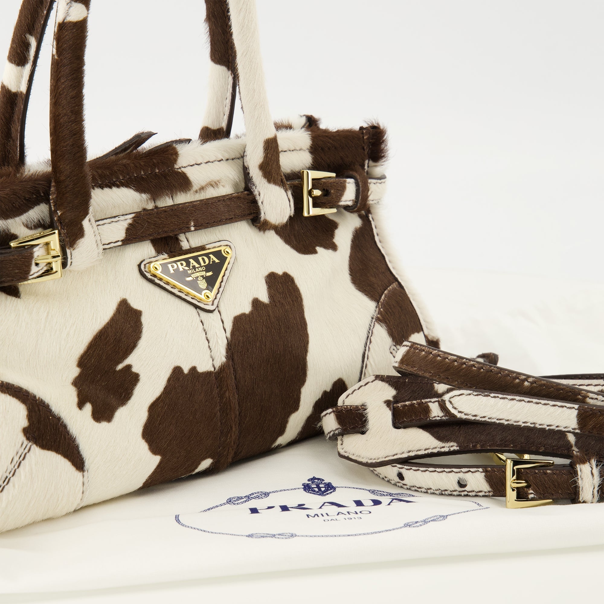 Mini Bonnie Bag with Cow Print - Prada - Women | WE IN STYLE