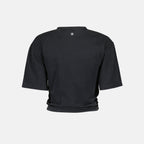 Rabanne t-shirt, short t-shirt, printed t-shirt, silver piercing detail, Autumn-Winter 2025