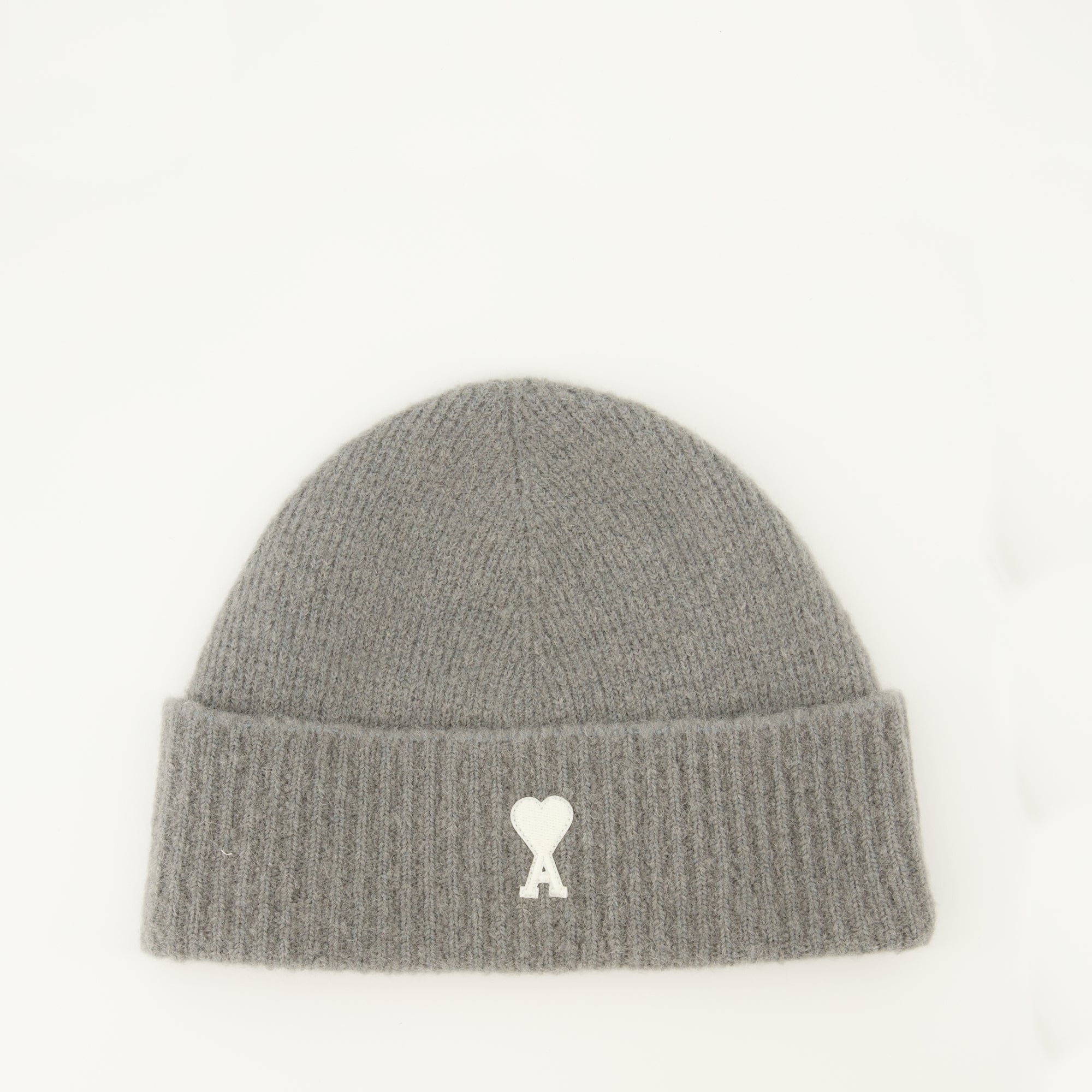 AMI Paris, grey beanie, unisex accessories, wool and alpaca hat, autumn winter collection