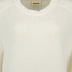 Image du pull en cachemire blanc Mae de Khaite pour femmes - Saison Automne-Hiver 2025 - Vue produit détail 3