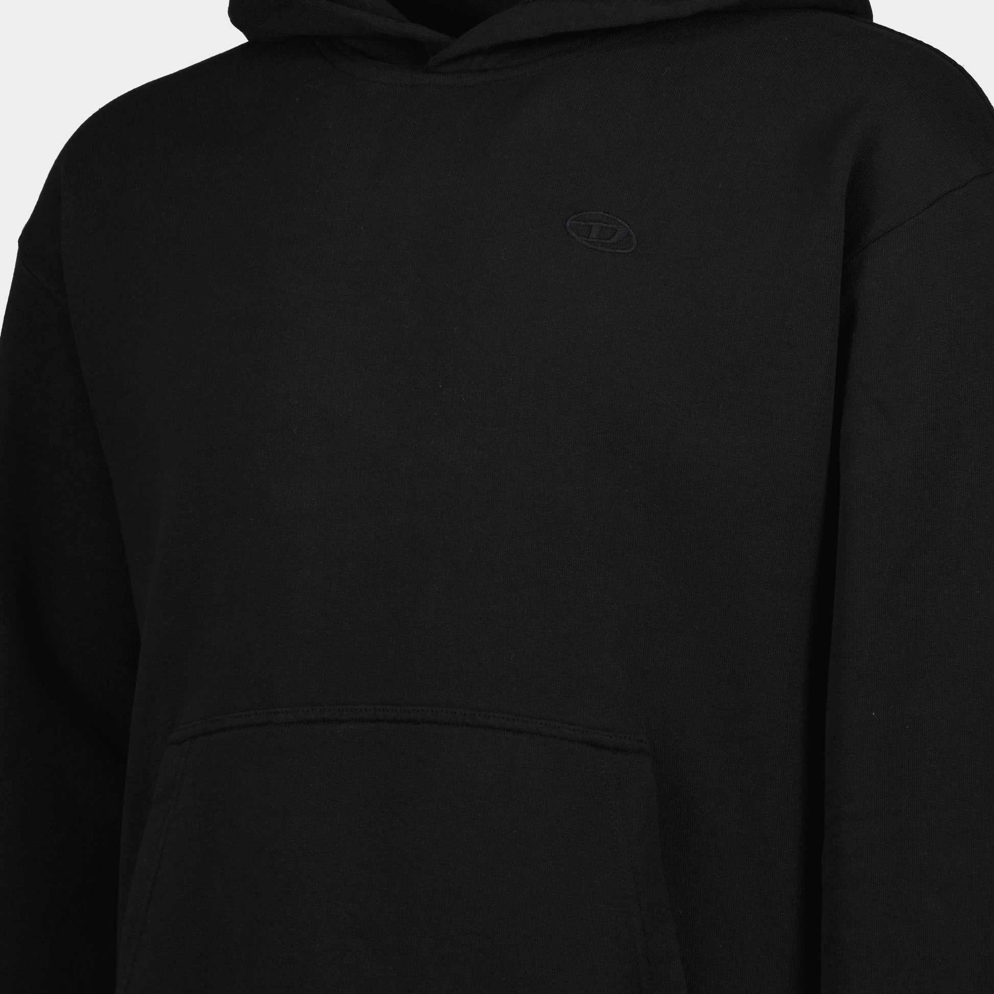 Black Hoodie, S-Macs-Megoval, Diesel, Oval D Logo, Spring-Summer Collection